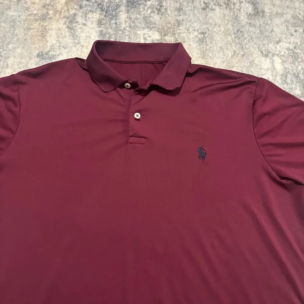 Polo Ralph Lauren Performance Polo Shirt Burgundy Maroon Short Sleeve Men’s L